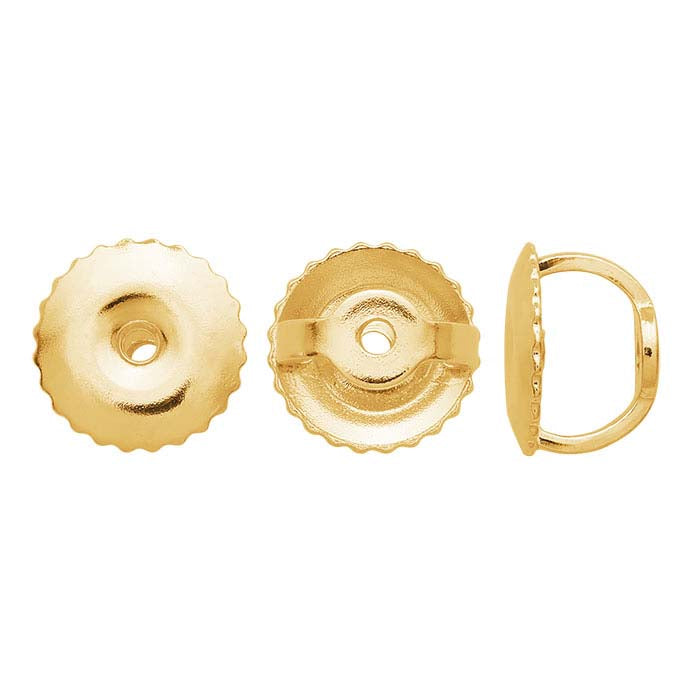 14K Yellow Gold 6.3mm Threaded Ear Nut