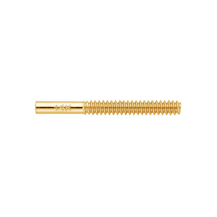 14K Yellow Gold 1.07mm x 9.52mm Threaded Ear Post