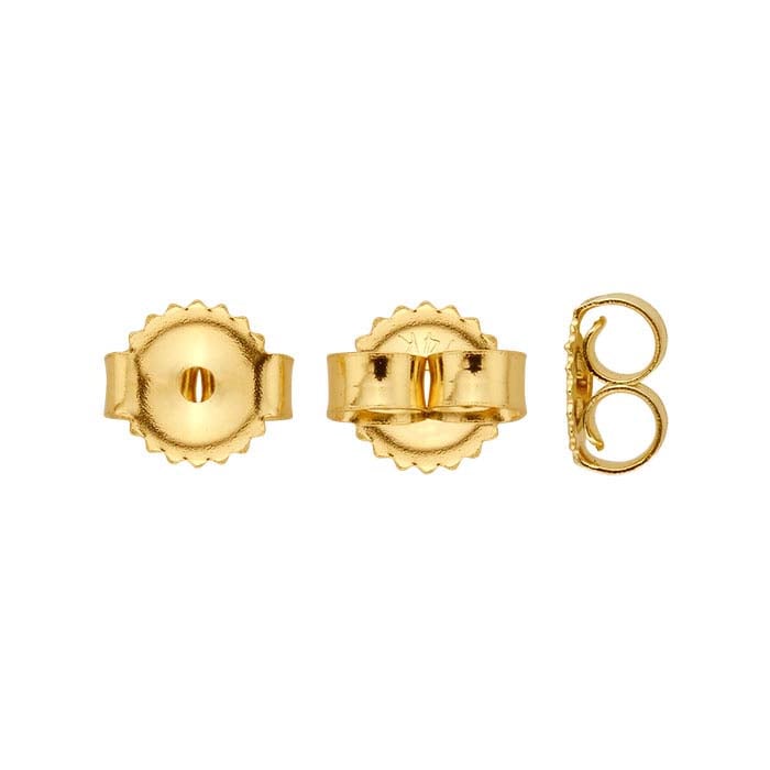Leichte 5-mm-Reibungsohrmutter aus 14 Karat Gelbgold