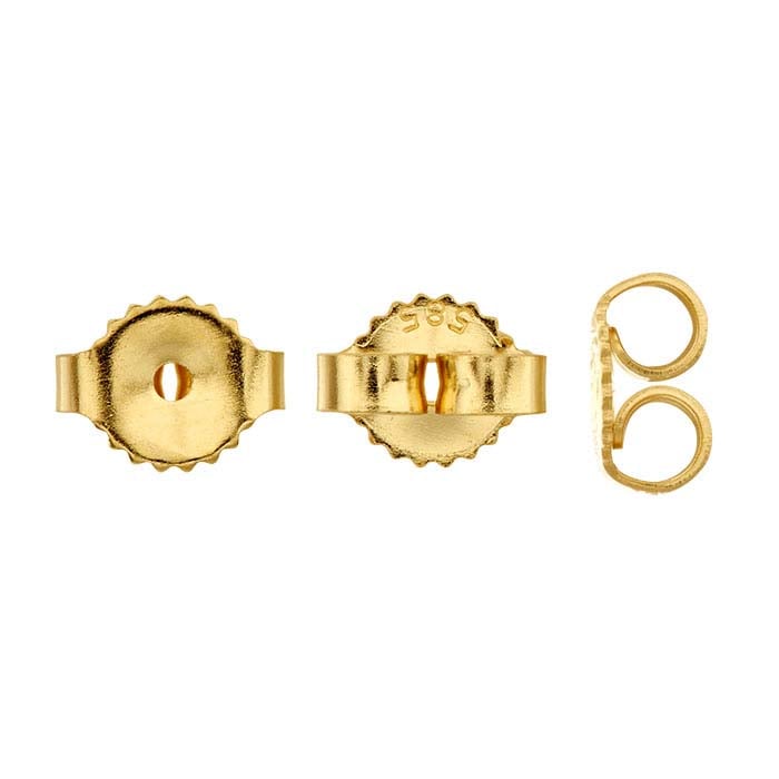 14K Yellow Gold 6mm Heavyweight Friction Ear Nut