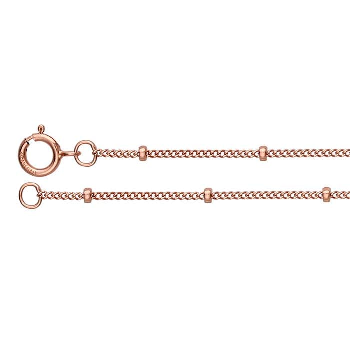 14/20 로즈 골드 필드 1mm 커브 체인과 1.8mm 비즈