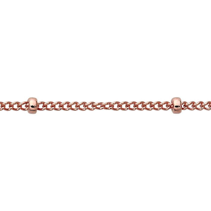 14/20 로즈 골드 필드 1mm 커브 체인과 1.8mm 비즈