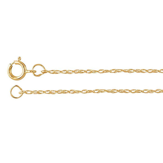 14K Yellow Gold 0.9mm Double-Rope Chain