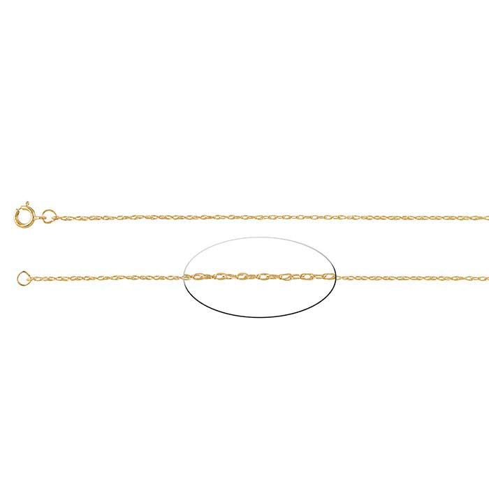 Catena a doppia corda 0,9 mm in oro giallo 14K