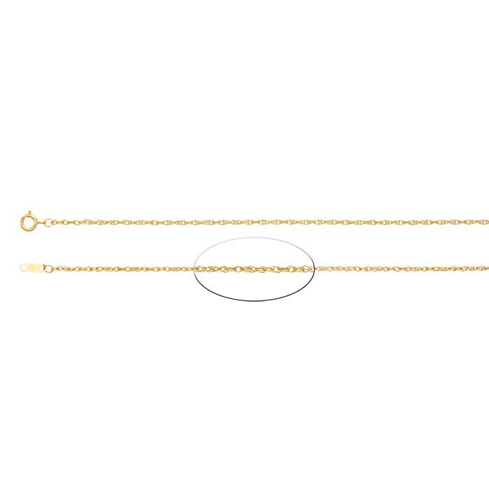 14 Karat Gelbgold 1,5 mm Doppelseilkette