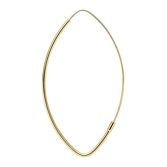 14K Yellow Gold Marquise Hoop Earrings