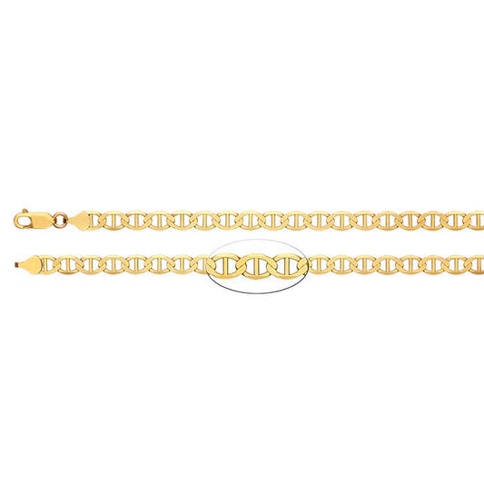 14K Yellow Gold 6.3mm Diamond-Cut Anchor Chain