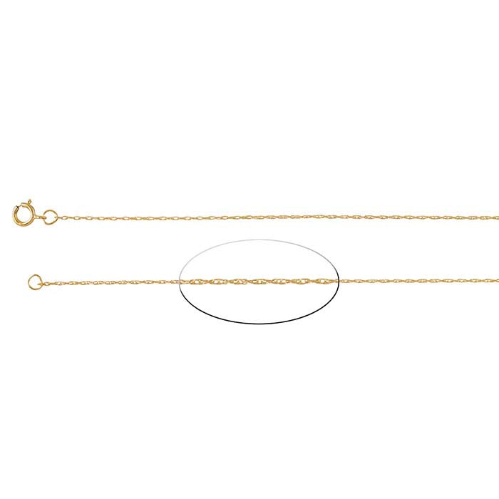 14K Keltakulta 0,8 mm Kaksoisköysiketju