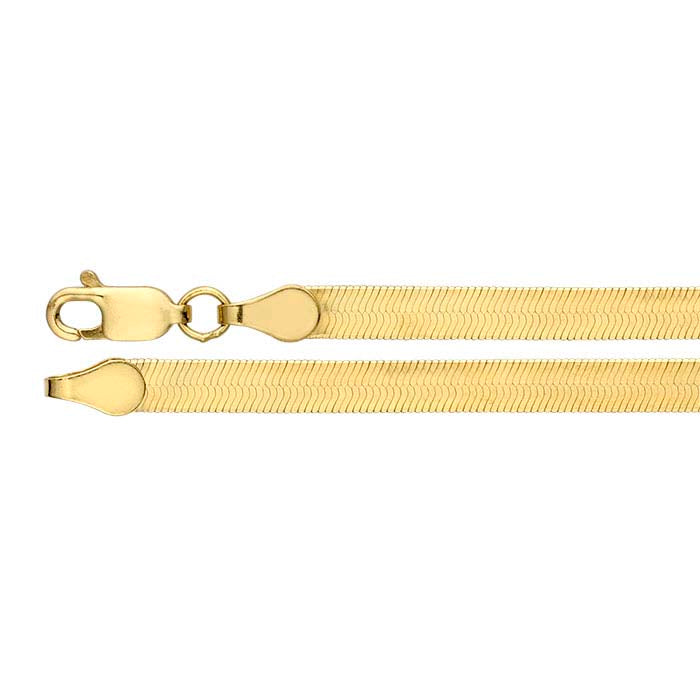 14K Yellow Gold 4mm Herringbone Chain
