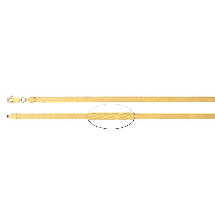 14K Yellow Gold 4mm Herringbone Chain