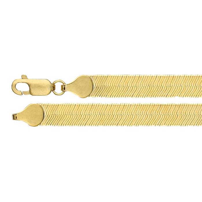 14K gult gull 6 mm sildebenkjede