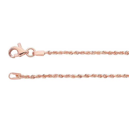 14K Rose Gold 1.5mm Diamond-Cut French Rope Chain