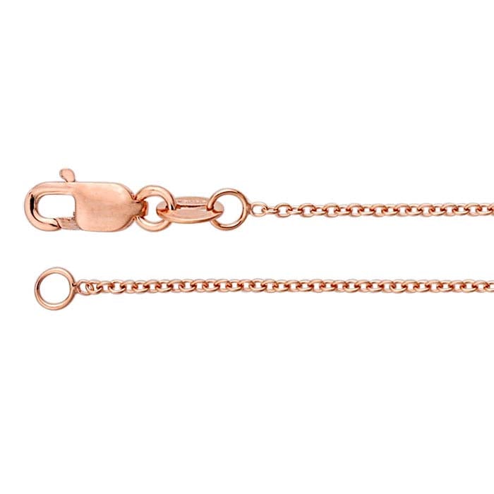 14K Rose Gold 0.7mm Round Cable Chain