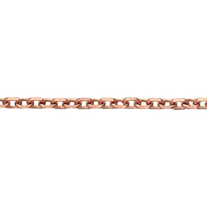 14K Rose Gold 1.1mm Beveled Cable Chain