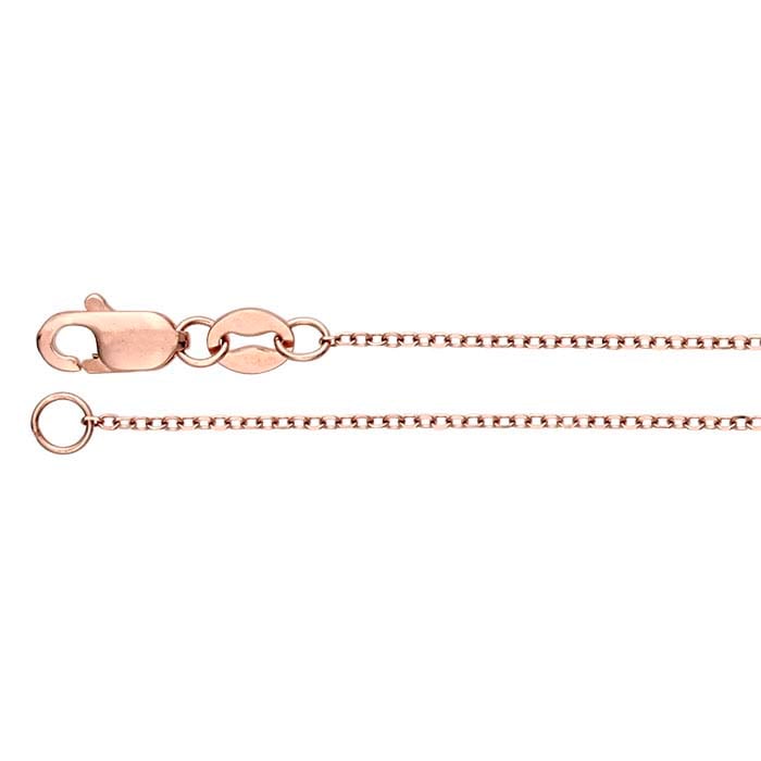 Catena a cavo diamantata 0,9 mm in oro rosa 14K, regolabile