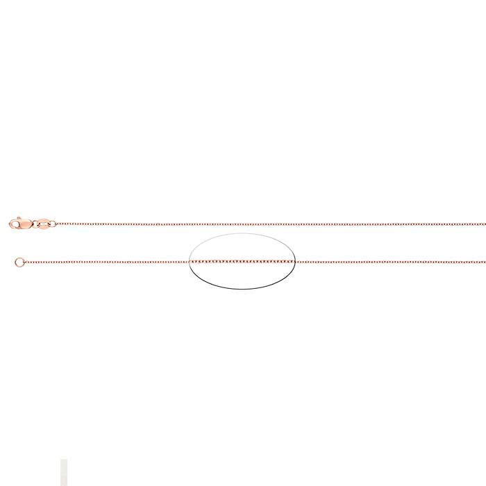 Catena a cavo diamantata 0,9 mm in oro rosa 14K, regolabile