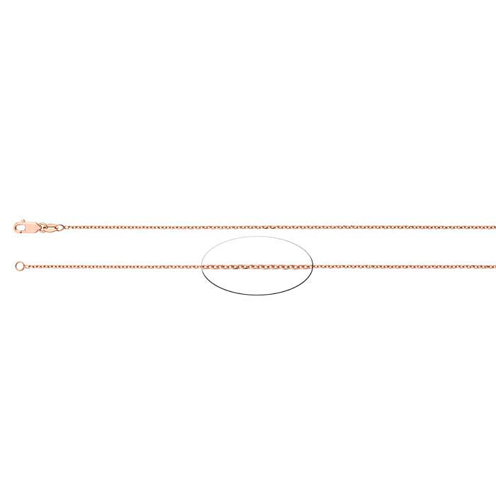 14K Rose Gold 1.2mm Diamond-Cut Beveled Cable Chain