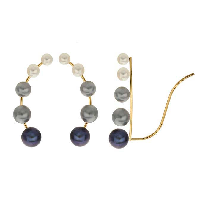 14K Gult Guld Öronklättrare med Stiftinfästningar