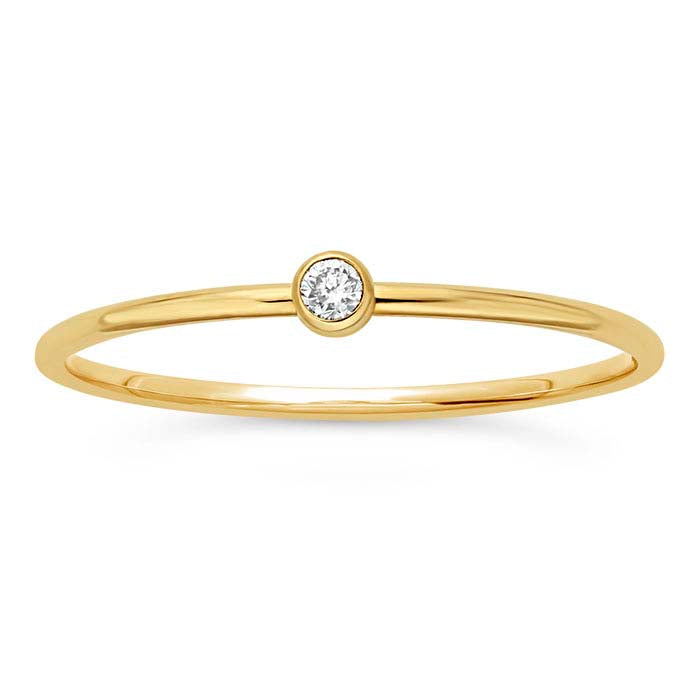 14K gult gull ring med laboratoriedyrkede diamanter satt inn