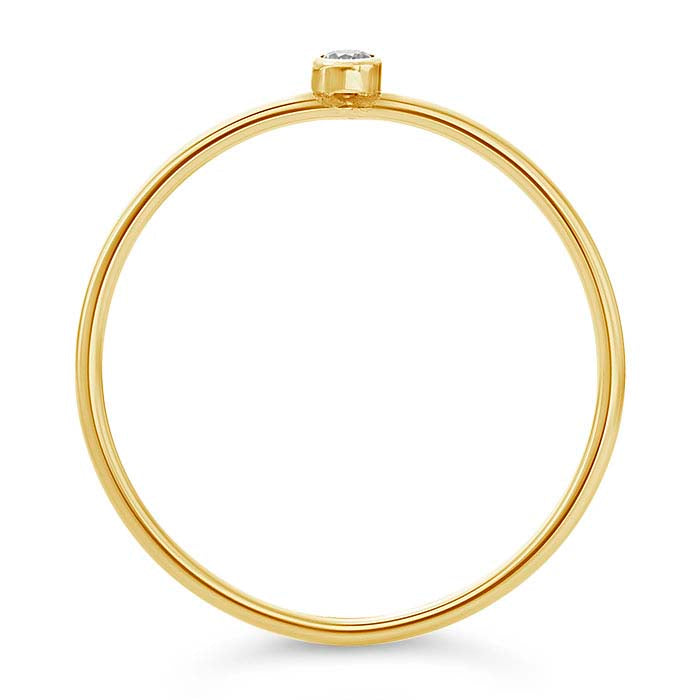 14K gult gull ring med laboratoriedyrkede diamanter satt inn