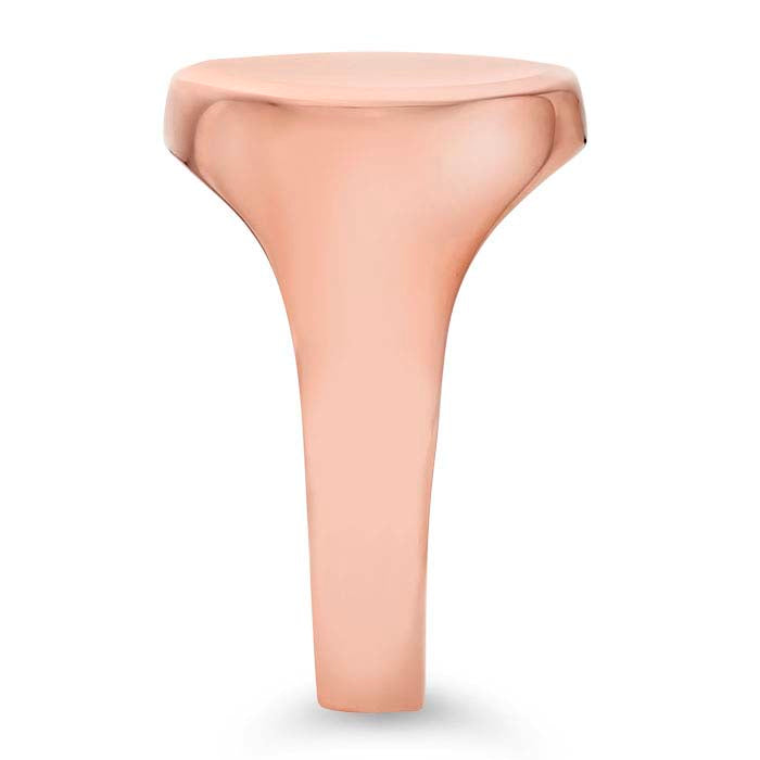 14K ローズゴールド 13.4 x 11mm オーバル シグネットリング