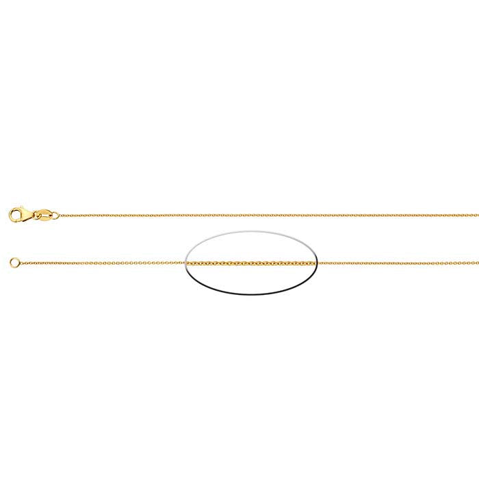 Catena a cavo rotonda 0,85 mm in oro giallo 14K