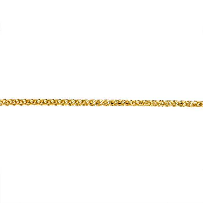 14K Yellow Gold 1mm Diamond-Cut Wheat Chain