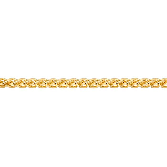 14K Yellow Gold 1.5mm Round Wheat Chain