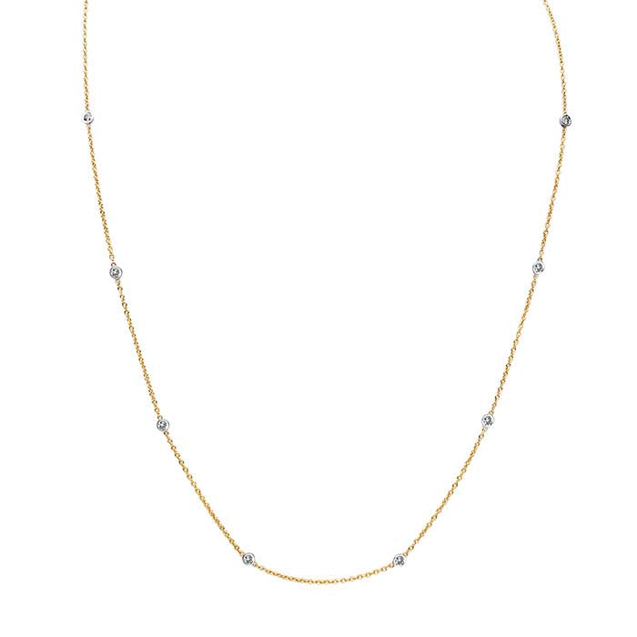 14K Yellow Gold Diamond-Set Cable Chain Necklace