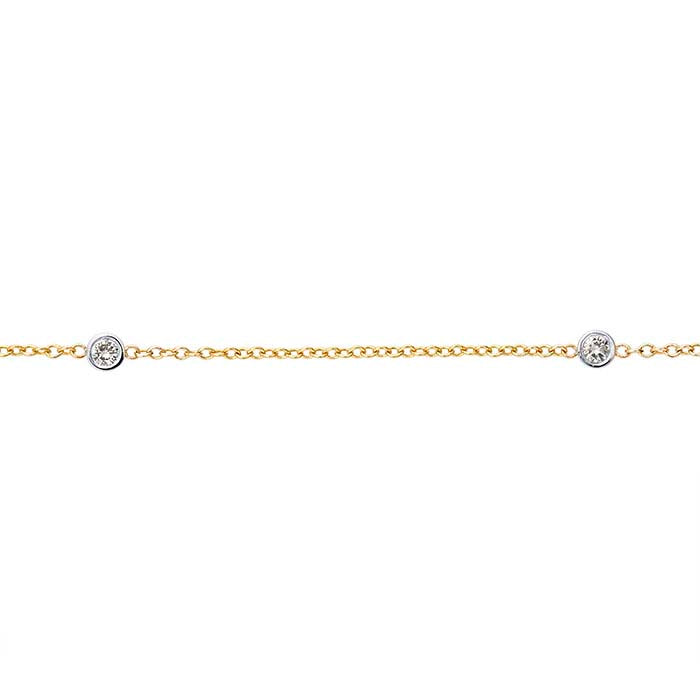 14K Yellow Gold Diamond-Set Cable Chain Necklace