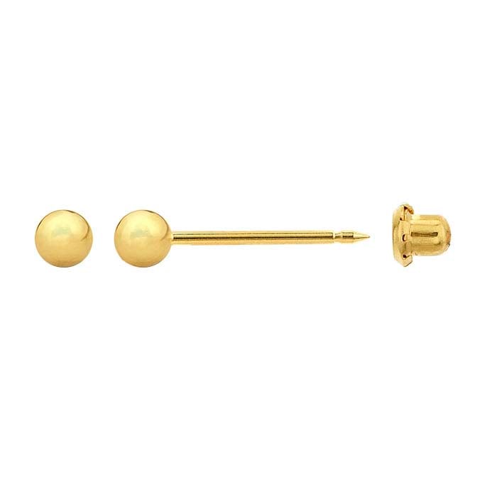 Inverness® Stainless Steel Yellow Gold-Plated Piercing Earring, Ball