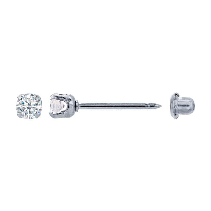 Inverness® Stainless Steel Piercing Earrings, CZ-Set