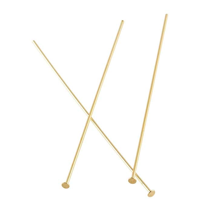 14K Yellow Gold Flat Head Pin, 0.51mm, 1/2-Hard