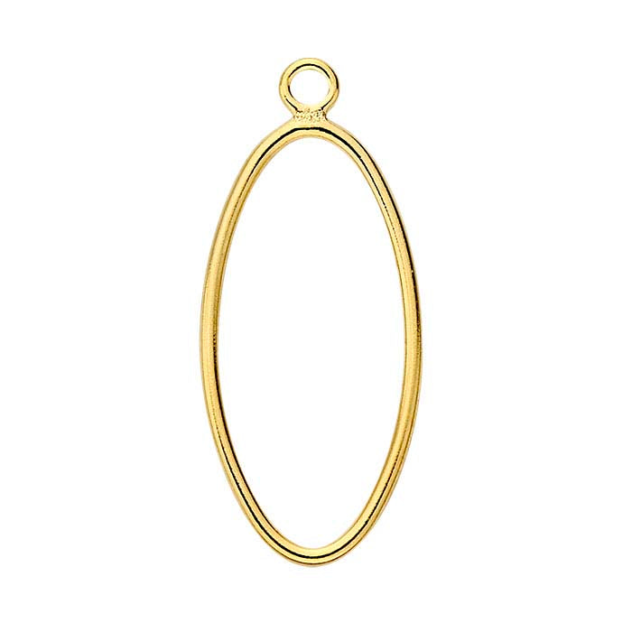 14/20 Gelbgold-gefüllte ovale Komponente mit geschlossenem Ring