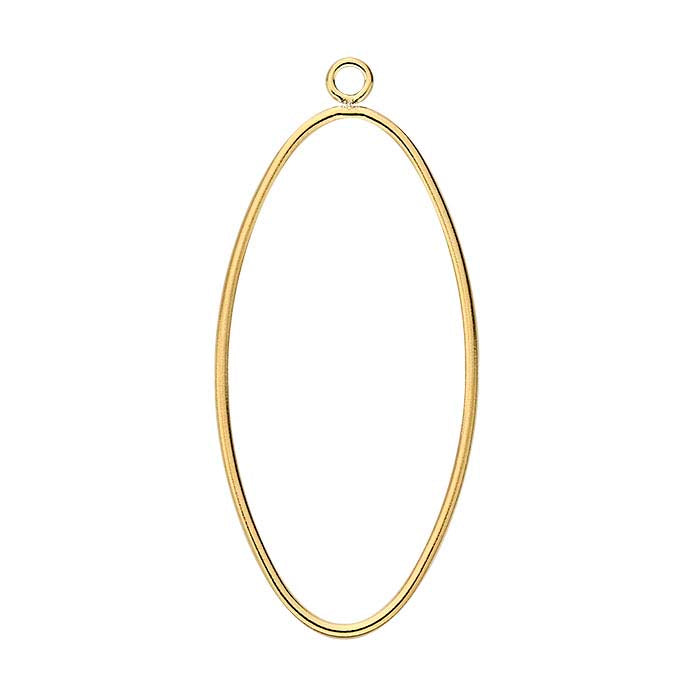 14/20 Gelbgold-gefüllte ovale Komponente mit geschlossenem Ring