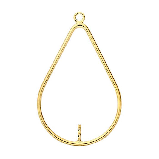 14/20 Yellow Gold-Filled Teardrop Component with Peg and Closed Ring