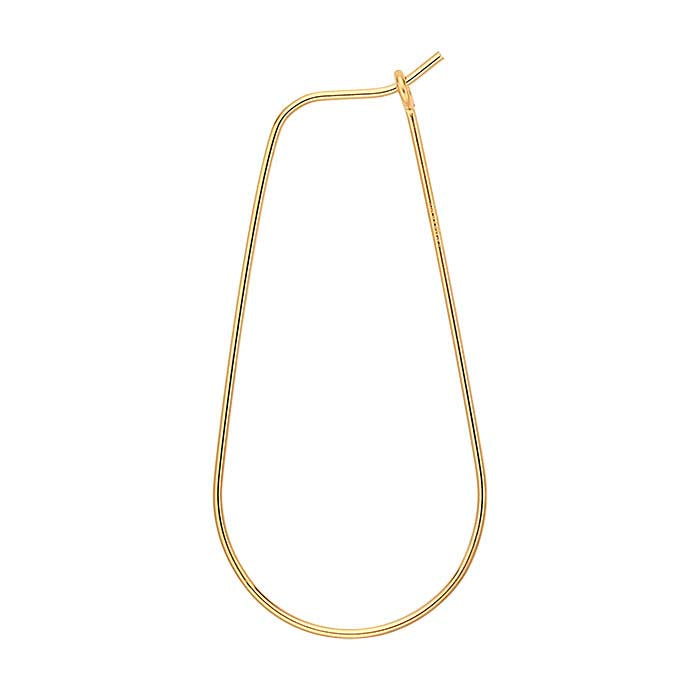 14/20 Yellow Gold-Filled Teardrop Hoop Earring