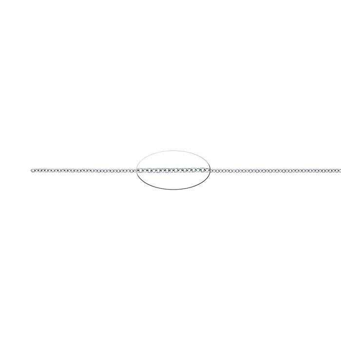 Platina 1,5 mm Ovale Kabelketting, Per Inch