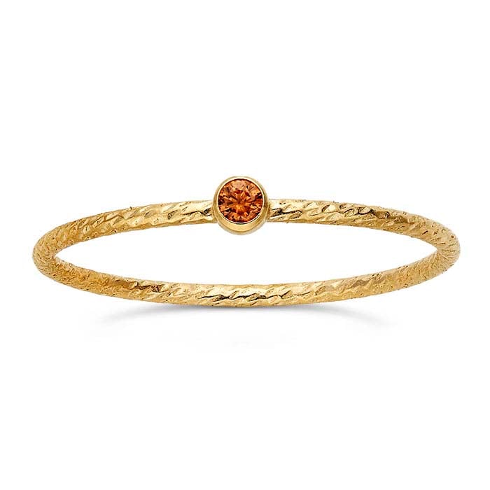 14/20 Yellow Gold-Filled Champagne CZ-Set Sparkle Ring