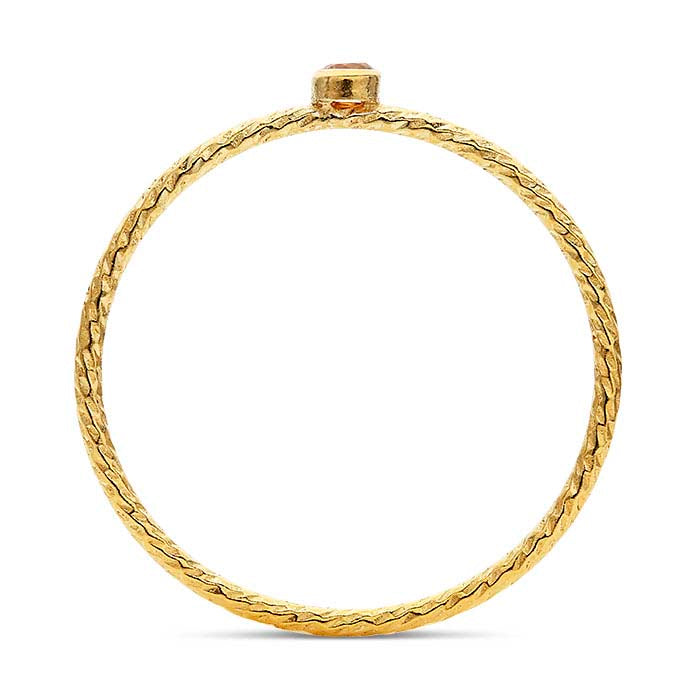 14/20 Yellow Gold-Filled Champagne CZ-Set Sparkle Ring