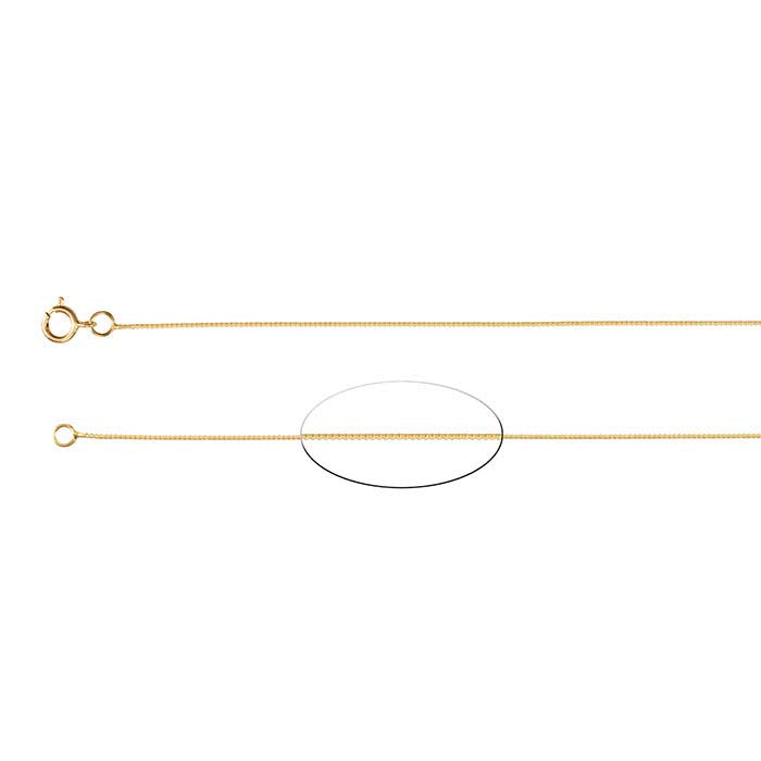 14K Yellow Gold 0.5mm Venetian Box Chain