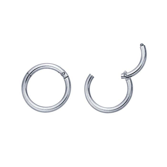 Boucle d'oreille anneau continu articulé en acier inoxydable 1 x 8,7 mm
