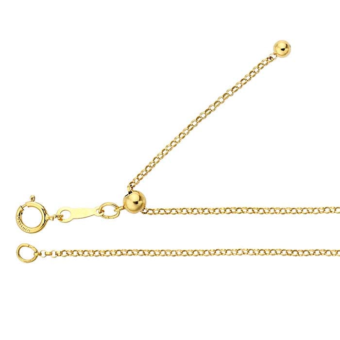 14/20 Yellow Gold-Filled 1.1mm Rolo Chain, Adjustable
