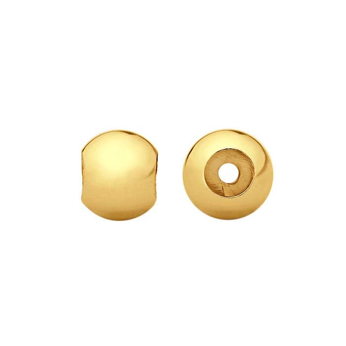 14K Yellow Gold 4mm Round "Smart" Bead with Silicone Insert