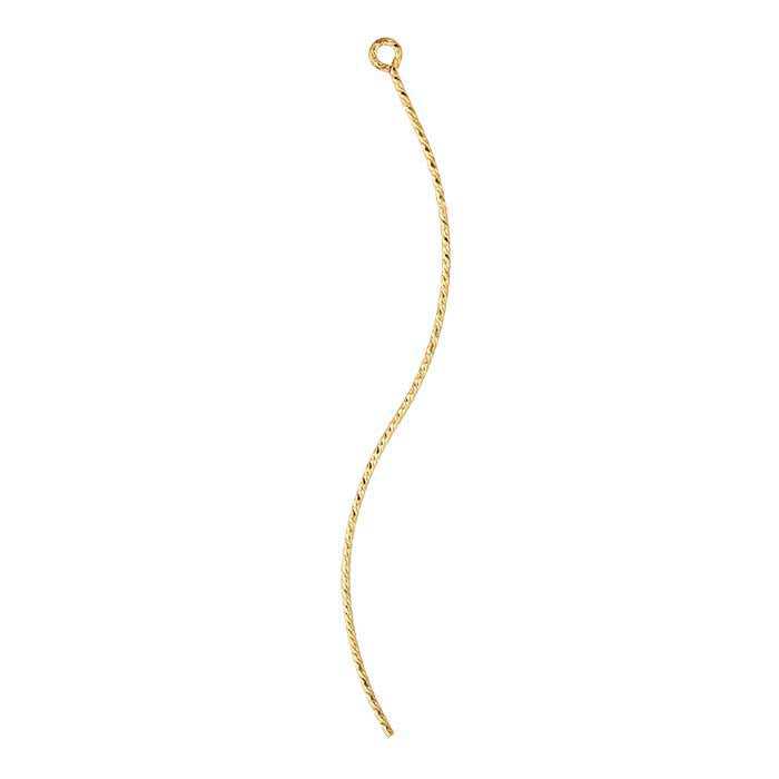 14/20 Yellow Gold-Filled Curved Sparkle Component with Closed Ring