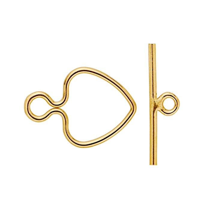 14/20 Yellow Gold-Filled 16 x 16.5mm Heart Toggle Clasp