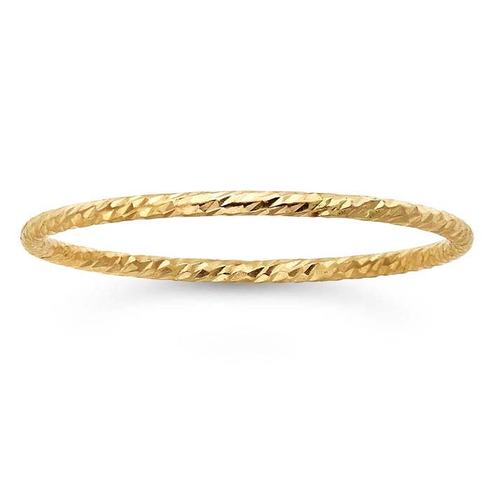 Anel Empilhável de Fio Brilhante em Ouro Amarelo 14K