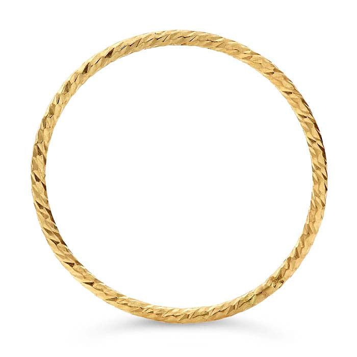 Anel Empilhável de Fio Brilhante em Ouro Amarelo 14K