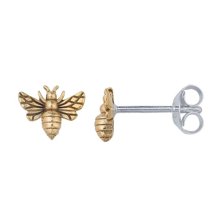 Bronze Honey Bee Post Earrings
