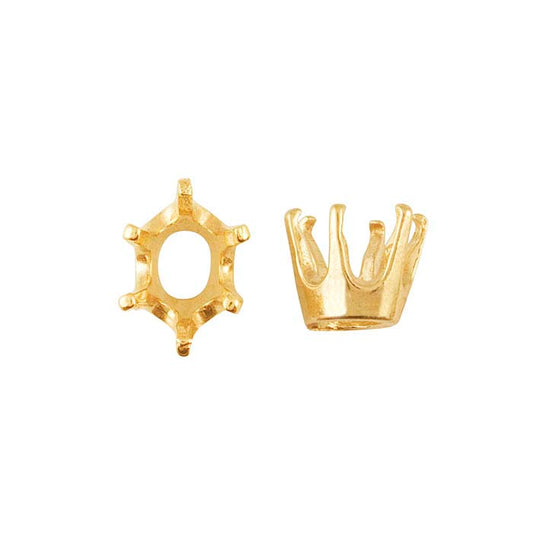 14K Yellow Gold 7 x 5mm Oval ReadySet™ 6-Prong Setting